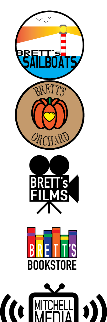 Sample Logos for fake "Brett-themed" companies!